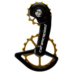Galinio pavarų perjungėjo ratukų komplektas CeramicSpeed Oversized for Shimano 9100/R8000 Series Coated Alloy 607 gold (10620