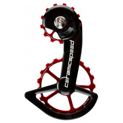Galinio pavarų perjungėjo ratukų komplektas CeramicSpeed Oversized for Shimano 9250/8150 Series Coated Alloy 607 red (110499)