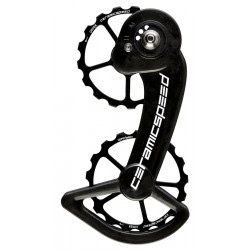 Galinio pavarų perjungėjo ratukų komplektas CeramicSpeed Oversized for SRAM 10+11s Mechanical Coated Alloy 607 black (101661)