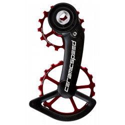Galinio pavarų perjungėjo ratukų komplektas CeramicSpeed Oversized for SRAM Red/Force AXS Coated Alloy 607 red (107381)