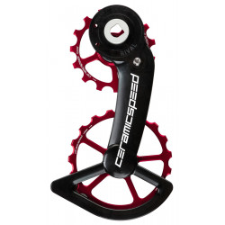 Galinio pavarų perjungėjo ratukų komplektas CeramicSpeed Oversized Alloy 607 Coated red (110679)