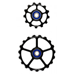 Galinio pavarų perjungėjo ratukų komplektas CeramicSpeed Oversized (spare) Alloy 607 stainless steel black (102414)