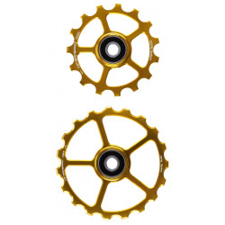 Galinio pavarų perjungėjo ratukų komplektas CeramicSpeed Oversized Alloy 607 stainless steel gold (110204) Galinio pavarų perjungėjo ratukų komplektas CeramicSpeed Oversized Alloy 607 stainless steel gold (110204)