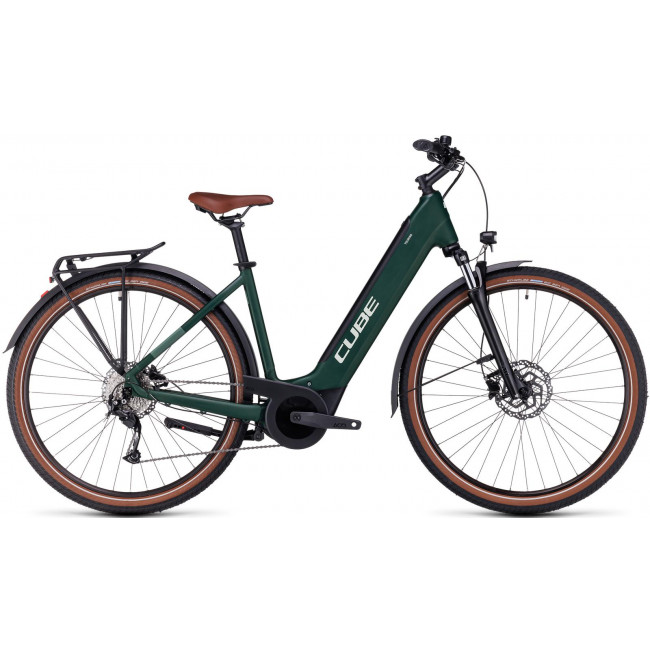 Elektrinis dviratis Cube Touring Hybrid ONE 500 Easy Entry darkgreen'n'green 2023