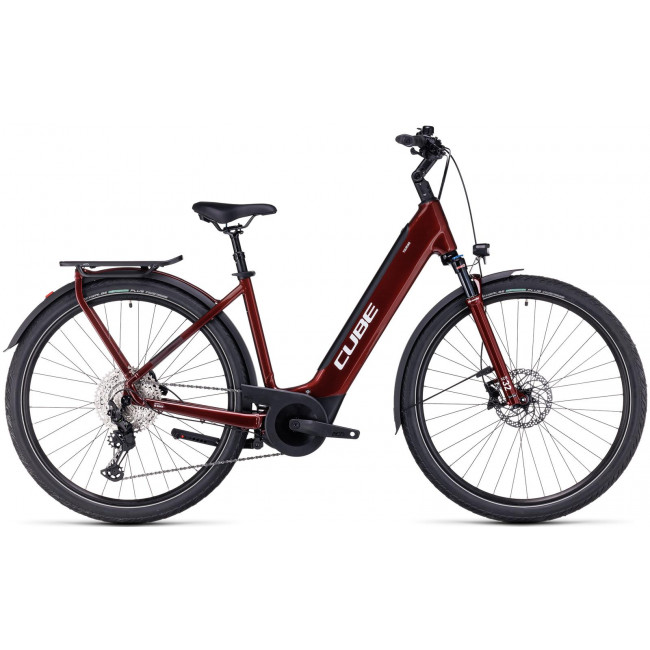 Elektrinis dviratis Cube Touring Hybrid EXC 500 Easy Entry red'n'white 2023