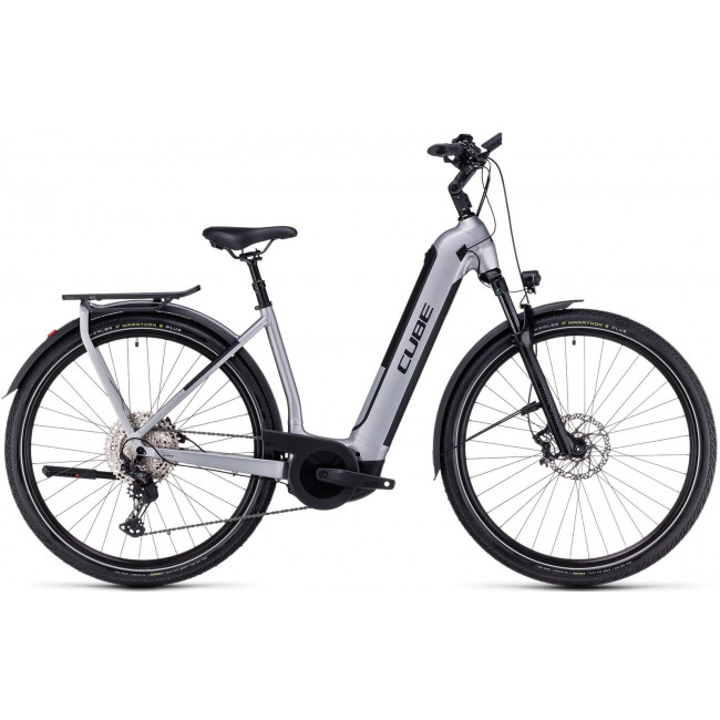 Elektrinis dviratis Cube Kathmandu Hybrid SLX 750 Easy Entry polarsilver'n'black 2023