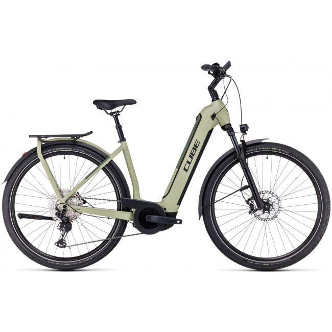 Elektrinis dviratis Cube Kathmandu Hybrid SLX 750 Easy Entry green'n'olive 2023