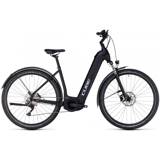 Elektrinis dviratis Cube Nuride Hybrid Pro 625 Allroad Easy Entry black'n'metal 2023