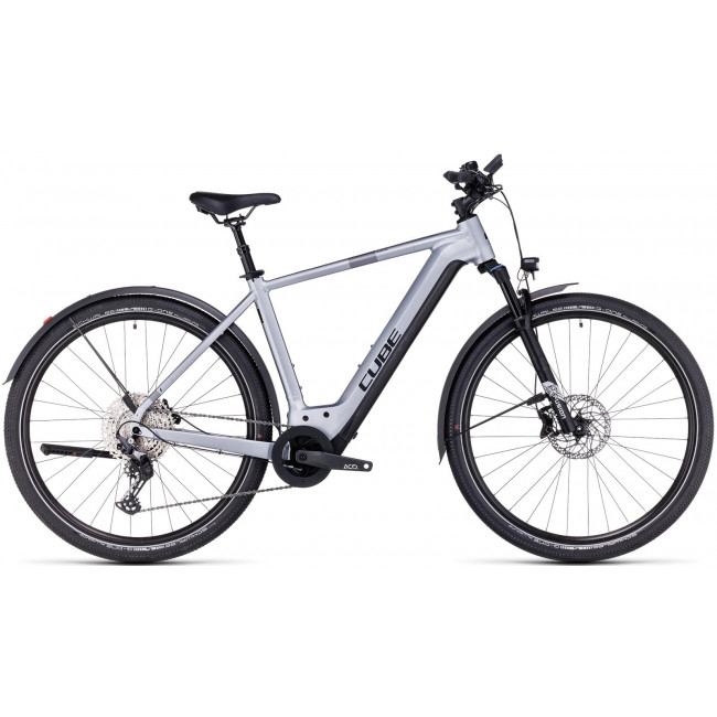 Elektrinis dviratis Cube Nuride Hybrid EXC 750 Allroad polarsilver'n'black 2023