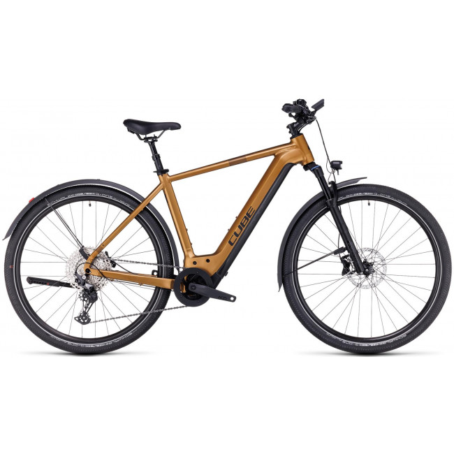 Elektrinis dviratis Cube Nuride Hybrid EXC 750 Allroad caramel'n'black 2023
