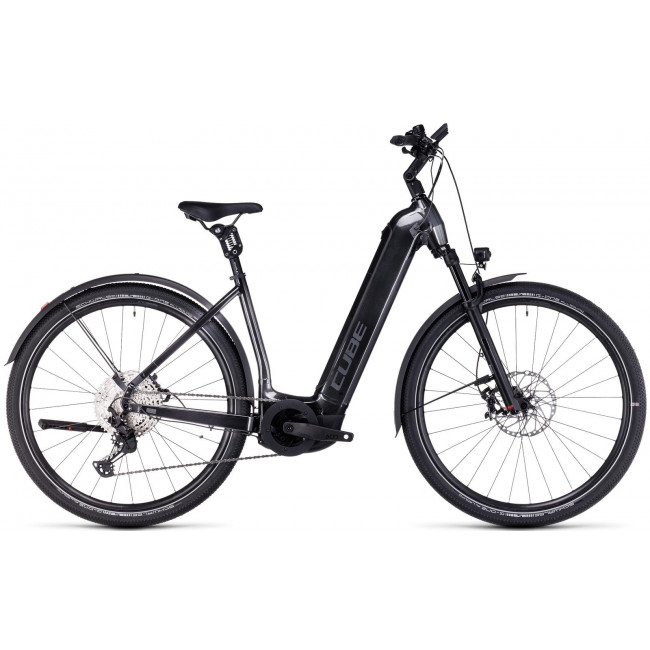 Elektrinis dviratis Cube Nuride Hybrid SLT 750 Allroad Easy Entry grey'n'metal 2023