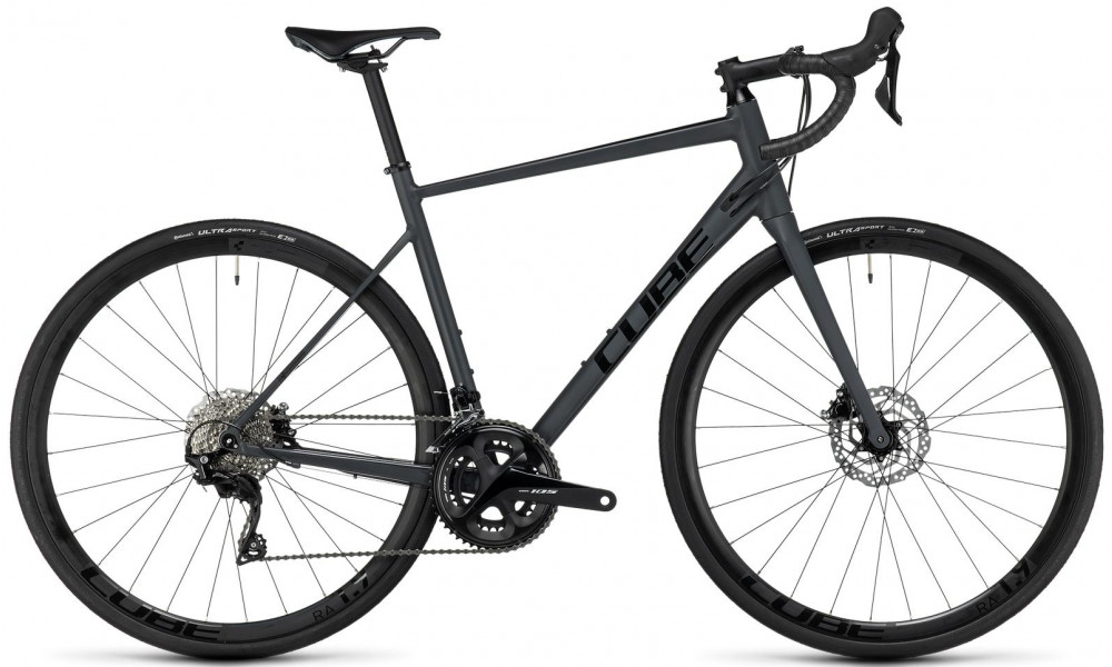 Dviratis Cube Attain SLX grey'n'black 2023 