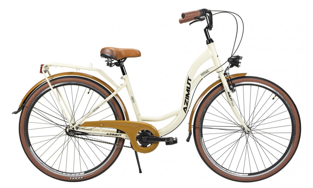 Dviratis AZIMUT Vintage 28" 3-speed 2024 cream-brown shiny 