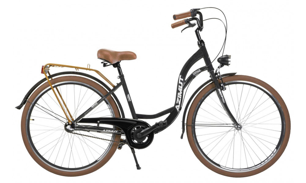 Dviratis AZIMUT Vintage 28" 3-speed 2024 black-cream matt 