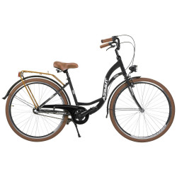 Dviratis AZIMUT Vintage 28" 3-speed 2025 black-cream matt
