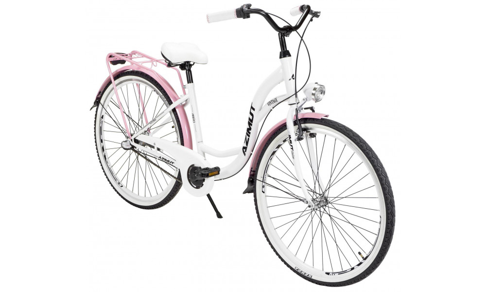 Dviratis AZIMUT Vintage 28" 3-speed 2024 white-pink shiny - 1