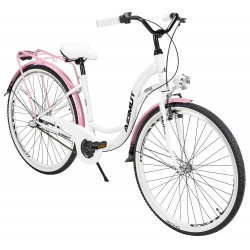 Dviratis AZIMUT Vintage 28" 3-speed 2025 white-pink shiny Dviratis AZIMUT Vintage 28" 3-speed 2025 white-pink shiny