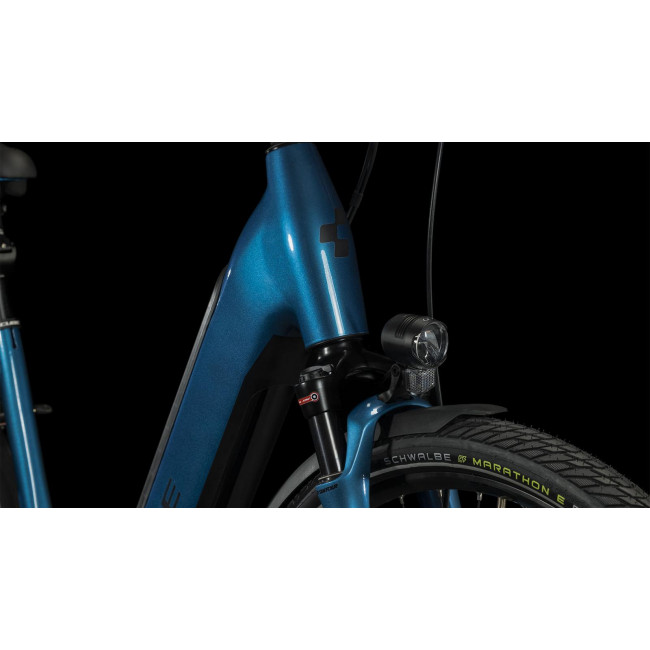 Elektrinis dviratis Cube Supreme Sport Hybrid EXC 625 Easy Entry blue'n'black 2023