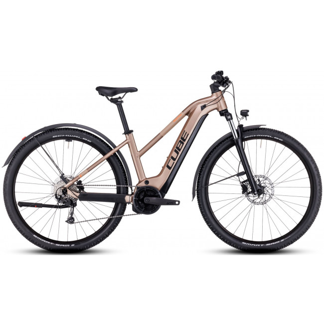 Elektrinis dviratis Cube Reaction Hybrid Performance 625 Allroad Trapeze 27.5 metallicbrown'n'orange 2023