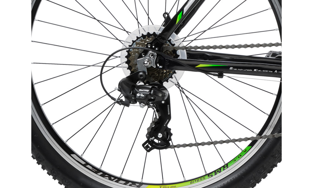 Dviratis Romet Rambler R6.1 JR 26" 2023 black-green-grey - 7