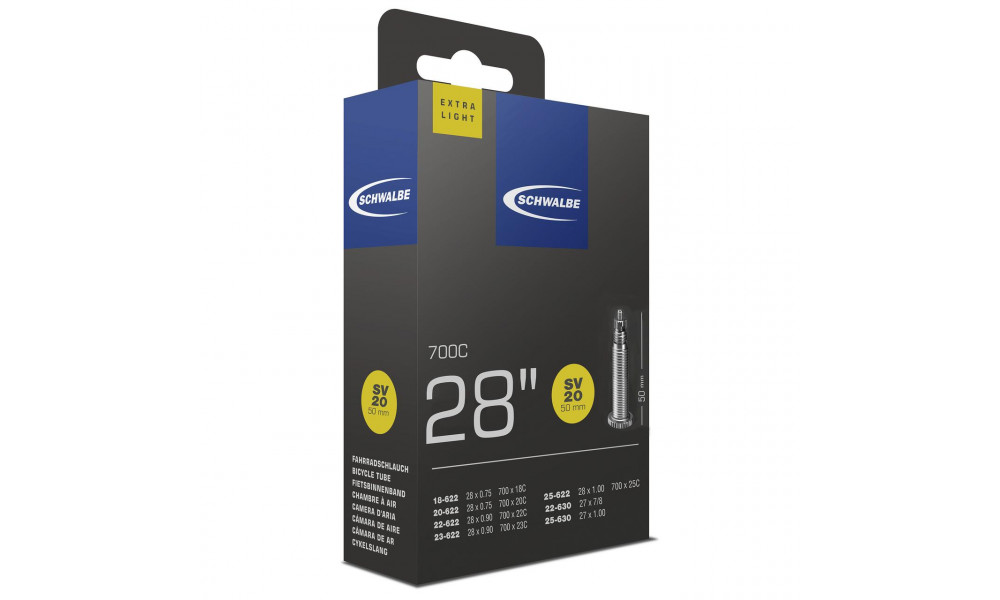 Kamera 28/27" Schwalbe SV20 ExtraLight (50mm) (18/25-622) - 2