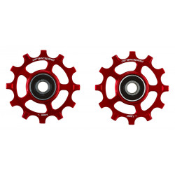 Galinio pavarų perjungėjo ratukų komplektas CeramicSpeed for Shimano 11s 12-tooth NW 9100/8000/RX800/GRX Coated Alloy 607 red