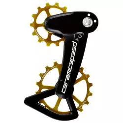 Galinio pavarų perjungėjo ratukų komplektas CeramicSpeed Oversized X for Shimano 12s XT/XTR Alloy 607 stainless steel gold (1