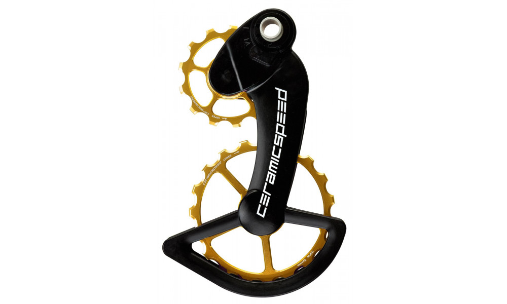 Galinio pavarų perjungėjo ratukų komplektas CeramicSpeed Oversized for Campagnolo 11s Mechanical/EPS Coated Alloy 607 gold (1 