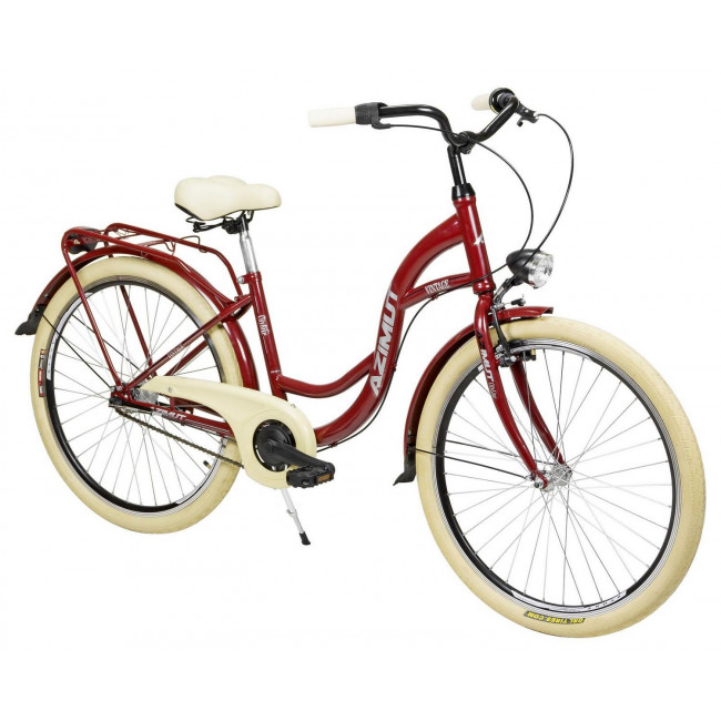 Dviratis AZIMUT Vintage 26" 3-speed 2024 burgund-cream shiny