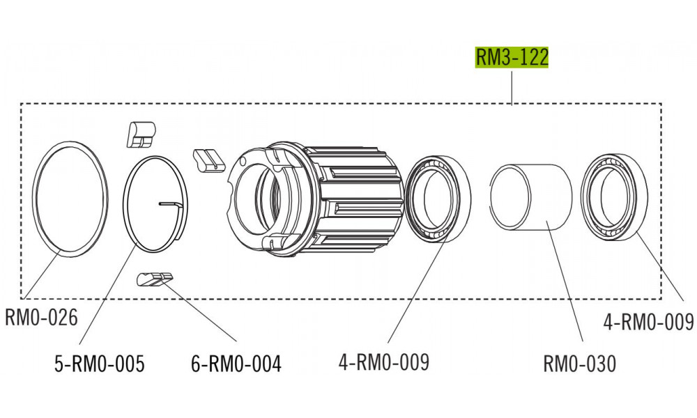 Įvorės/stebulės būgnas Fulcrum for Shimano HG and SRAM 9/10/11-speed cassettes 