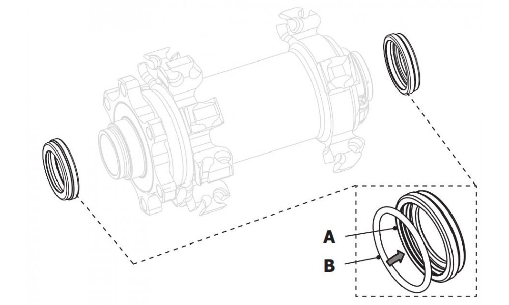 Adapteris Fulcrum for front hub from 9mm QR to 15mm thru axle 