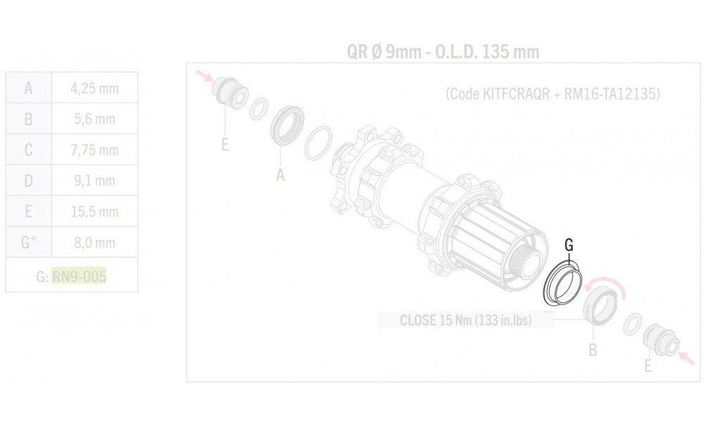 Galinės įvorės dalis Fulcrum Power/HP Passion spacer for 12mm thru axle - 1