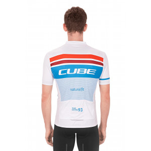 Dviratininko marškinėliai Cube Teamline Competition S/S white'n'blue'n'red