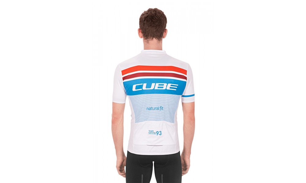 Dviratininko marškinėliai Cube Teamline Competition S/S white'n'blue'n'red - 2