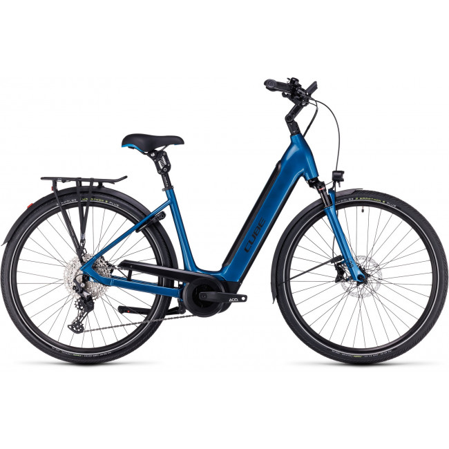 Elektrinis dviratis Cube Supreme Sport Hybrid EXC 625 Easy Entry blue'n'black 2024