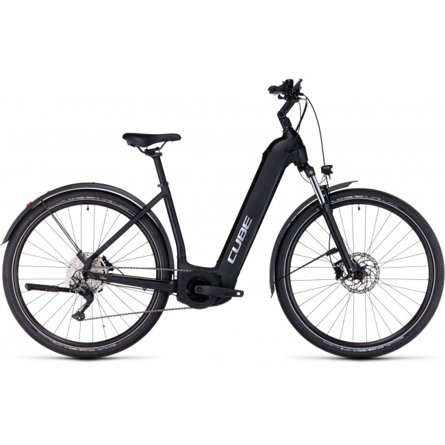Elektrinis dviratis Cube Nuride Hybrid Pro 625 Allroad Easy Entry black'n'metal 2024