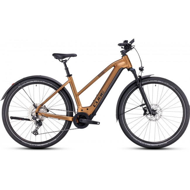 Elektrinis dviratis Cube Nuride Hybrid EXC 750 Allroad Trapeze caramel'n'black 2024