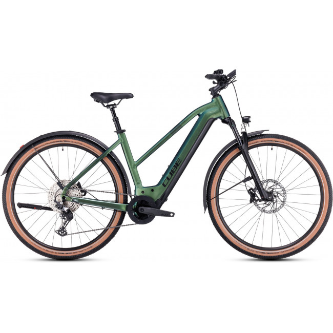Elektrinis dviratis Cube Nuride Hybrid SLX 750 Allroad Trapeze verde'n'black 2024
