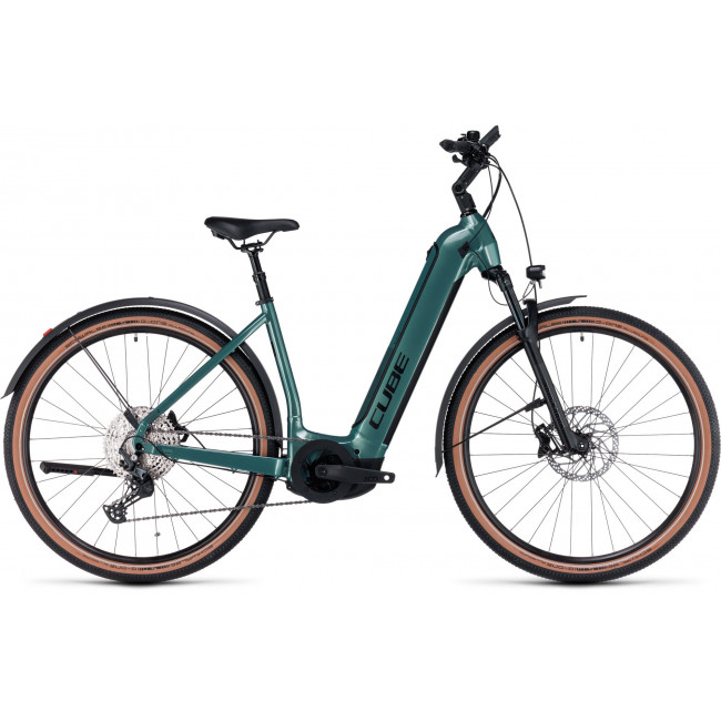 Elektrinis dviratis Cube Nuride Hybrid SLX 750 Allroad Easy Entry verde'n'black 2024
